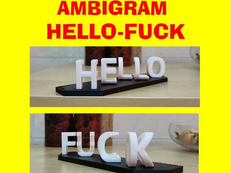 Ambigram: HELLO / FUCK
