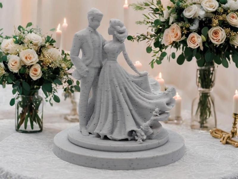 Eternal Elegance Bride & Groom Romantic Sculpture