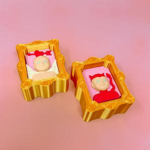 Valentine's Day Fidget Clicker - Portraits of Retro Cupid and Devil in a frame