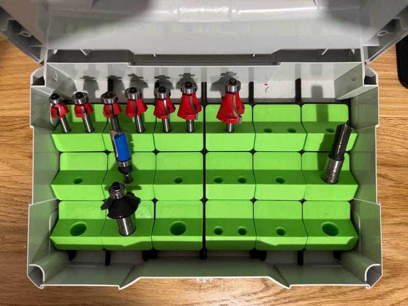 Gridfinity router cutter bit base plate 