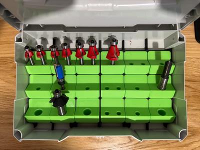 Gridfinity router cutter bit base plate 
