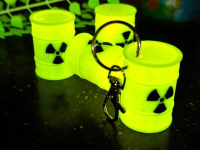 Radioactive Waste Barrel Keychain