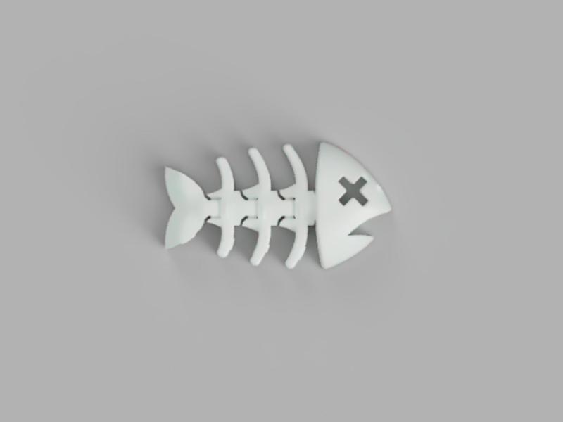 Fish Skeleton Keychain