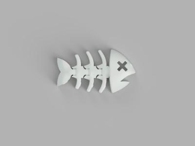 Fish Skeleton Keychain