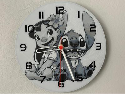 Wall / Desk Clock Lilo & Stitch HueForge