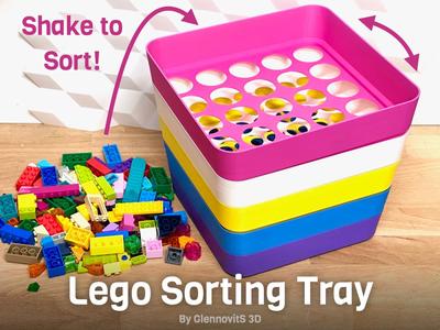 Brick Sorting Tray - stackable compact organizer