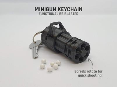 Minigun Keychain — Functional BB Blaster