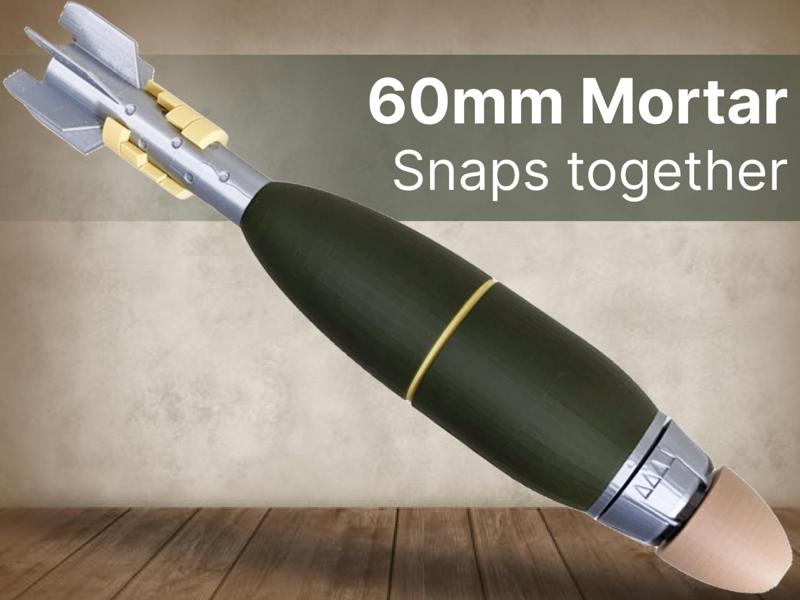 US 60mm Mortar | Full Size | Snaps Together