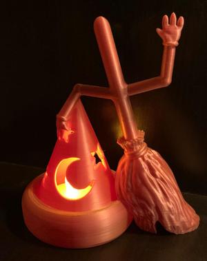Enchanted Broom & Sorcerer’s Hat Halloween Light