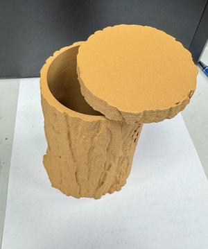 Wooden log box with lid