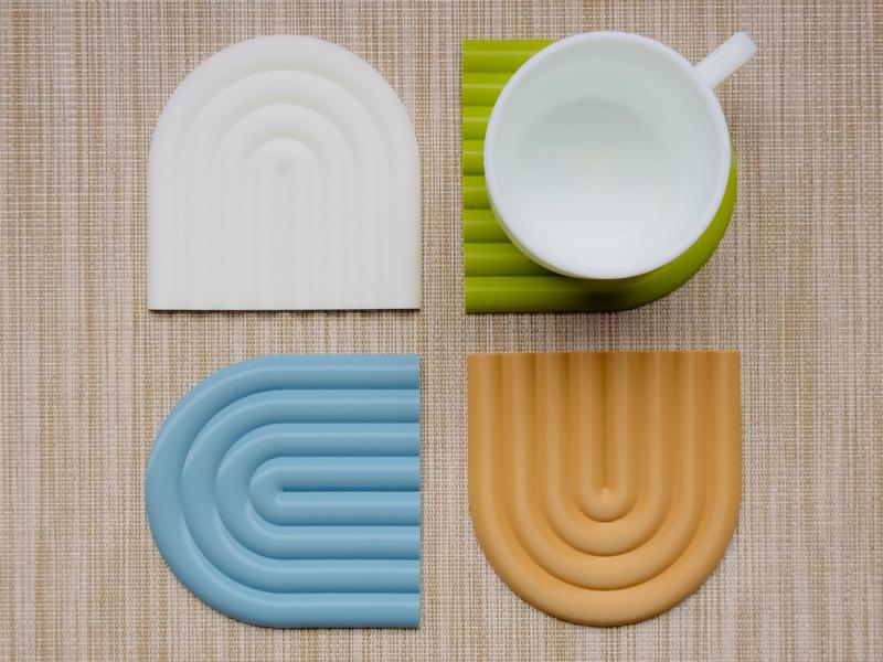 Nordic Style Rainbow Coasters + Holder