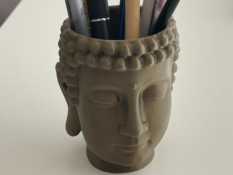 Buddha head pencil holder / planter