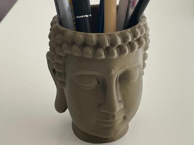 Buddha head pencil holder / planter