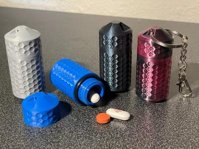 Pill Bottle Keychain (Water Resistant with O-Ring)