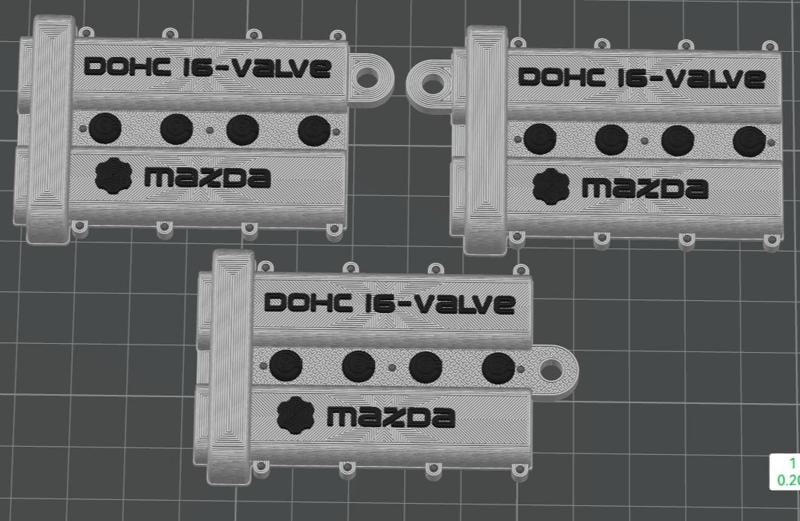 Mazda Miata Valve Cover keychain