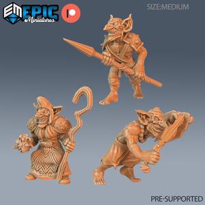Wicked Goblin Tribe Set / Male Goblinoid / Green Skin Army Soldier / Evil Ogre / Siege Servant