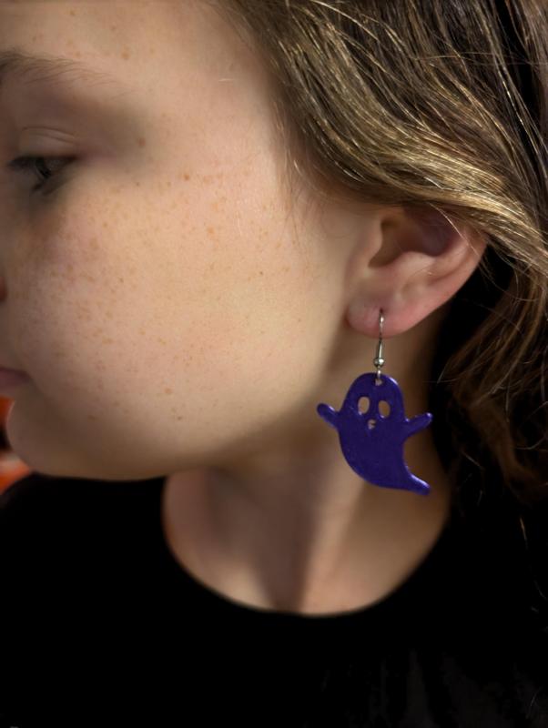 Ghostie Quick Print Earrings -  Halloween jewelry, art, spooky accessories