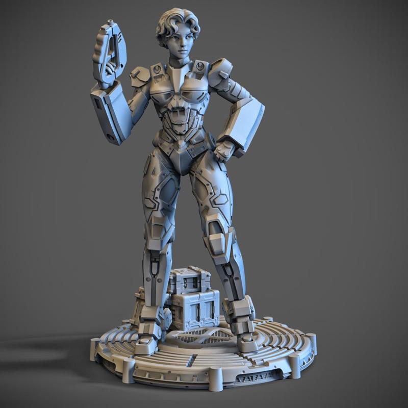 Scifi Lady Elite Soldier 100mm