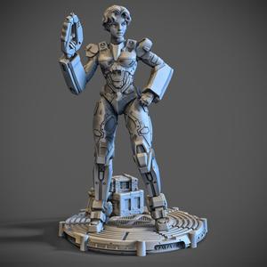 Scifi Lady Elite Soldier 100mm