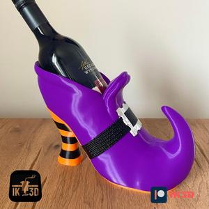 WITCH SHOE WINE BOTTLE HOLDER - NO SUPPORTS - 3MF