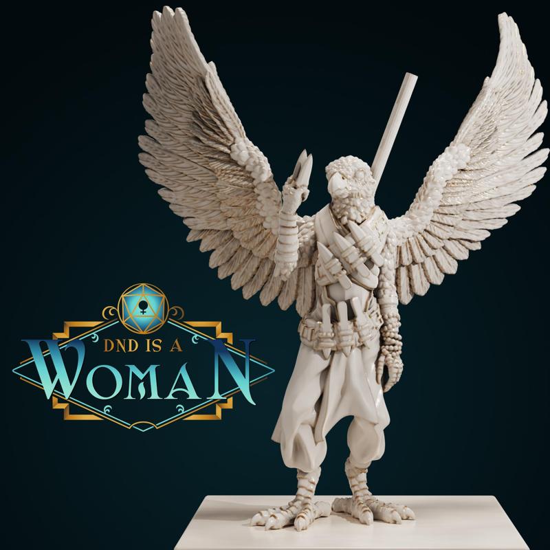 Aarakocra Monk - Kebei - 28/32mm and 75mm