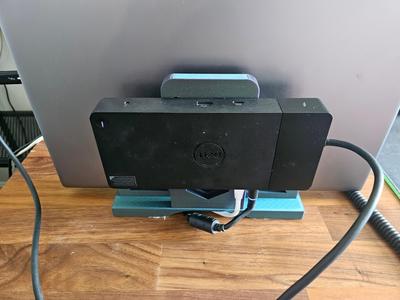 Laptop holder with Dell dock