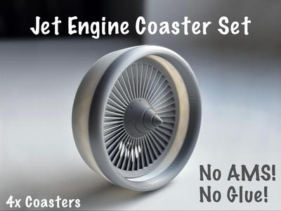 Jet Engine Coaster Set - No AMS, No glue!