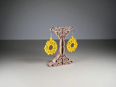 String Sunflower Earrings