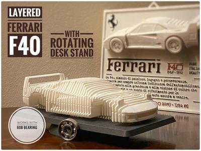 Layered Ferrari F40 - with Rotating Desk Stand 