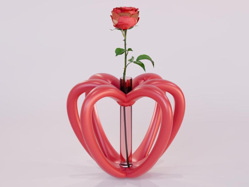 Heart Vase for Rose | Valentine's Day Vase