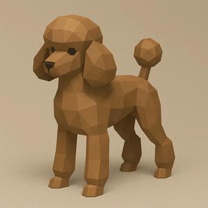 Dog Caniche Low Poly   