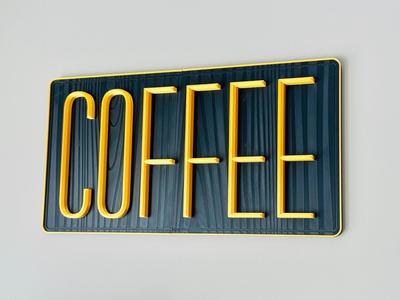 3D Coffee Bar Sign Decoration - Large 17inch Wide!