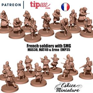 French soldiers with submachine gun - 28mm