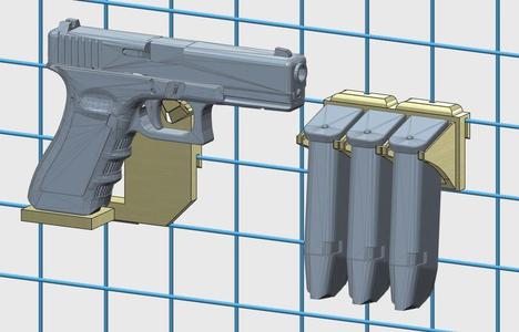 glock17&19X 50*50 mesh board stand (글록 17 글록19X 네트망 거치대)