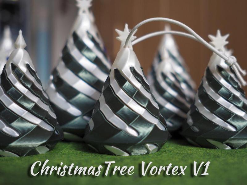 Christmas Tree vortex illusion v1.4 - single extruder / color