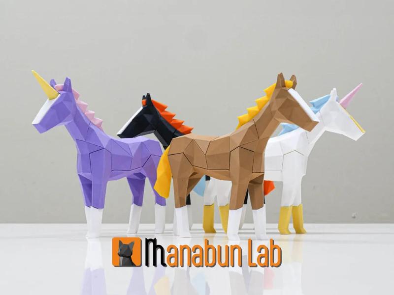Low Poly Horse and Unicorn Puzzle   