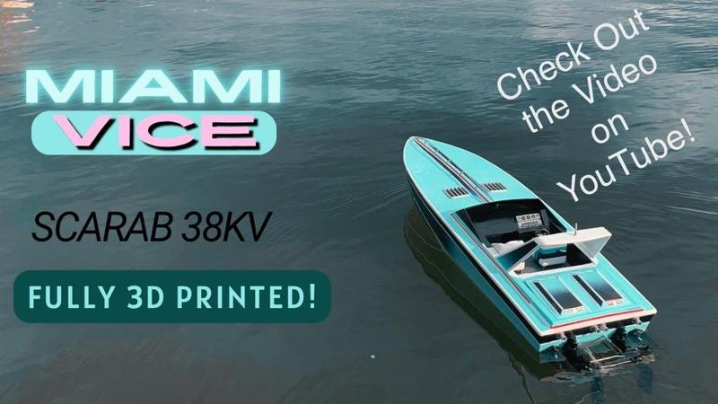 Scarab 38Kv - Miami Vice - Fully Printable RC Boat 1:10