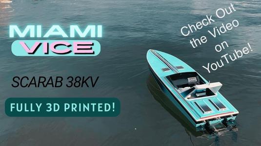Scarab 38Kv - Miami Vice - Fully Printable RC Boat 1:10