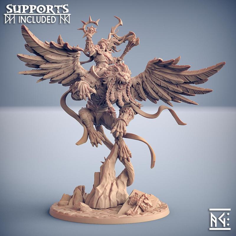 Agata on Proudmane the Winged Lion (Hero & Beast)