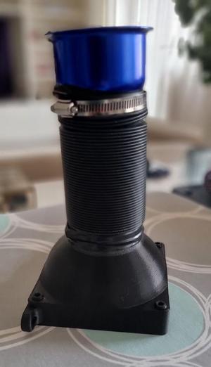 140mm Fan Adaptor to 80mm Pipe to atach to aluminium profile