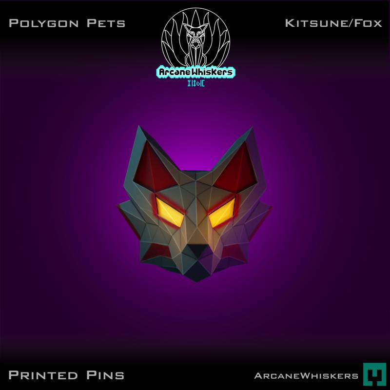 Low poly Kitsune Pin