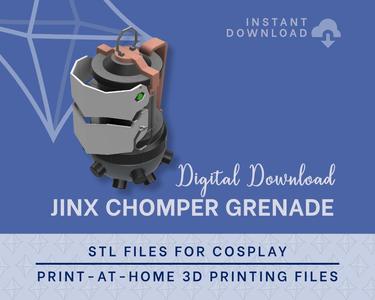 JINX Chomper Grenade STL Files [Arcane] Fidget Clicker | Cosplay Prop