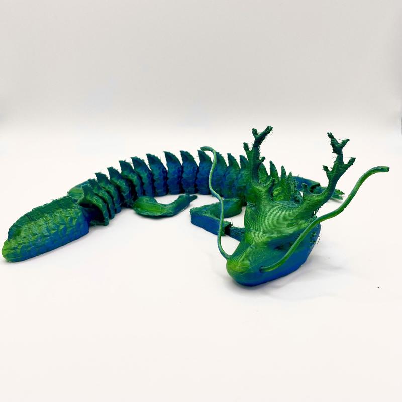 Name Articulated Sea Serpent Dragon 3d print printable flex flexi stl file print in place