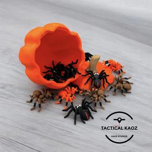 Mini Spider Infestation Halloween Articulating Flexi Spiders