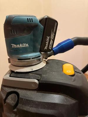 Makita DBO180Z Cordless Orbital Sander to Titan TTB775VAC Vacuum Adapter   