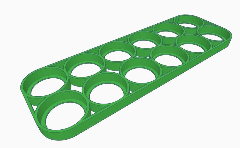 6S2P/12S1P Lightweight 22.2V 21700 Battery Holder for R/C Air Projects