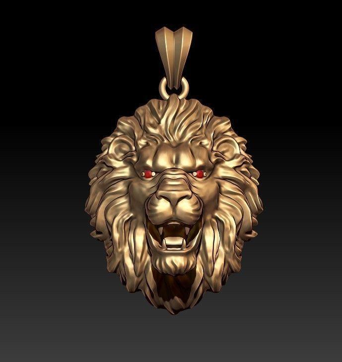 lion pendant eye gem