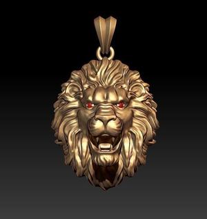 lion pendant eye gem