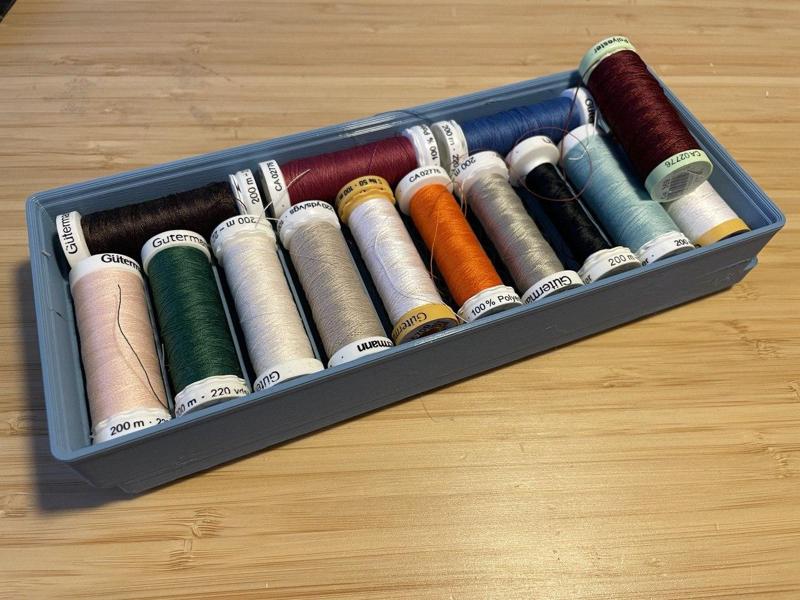 Gridfinity 5x2 thread spool storage