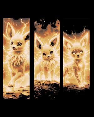 Fan art depictions of the electrified Pokémon Jolteon  - Set of bookmarks